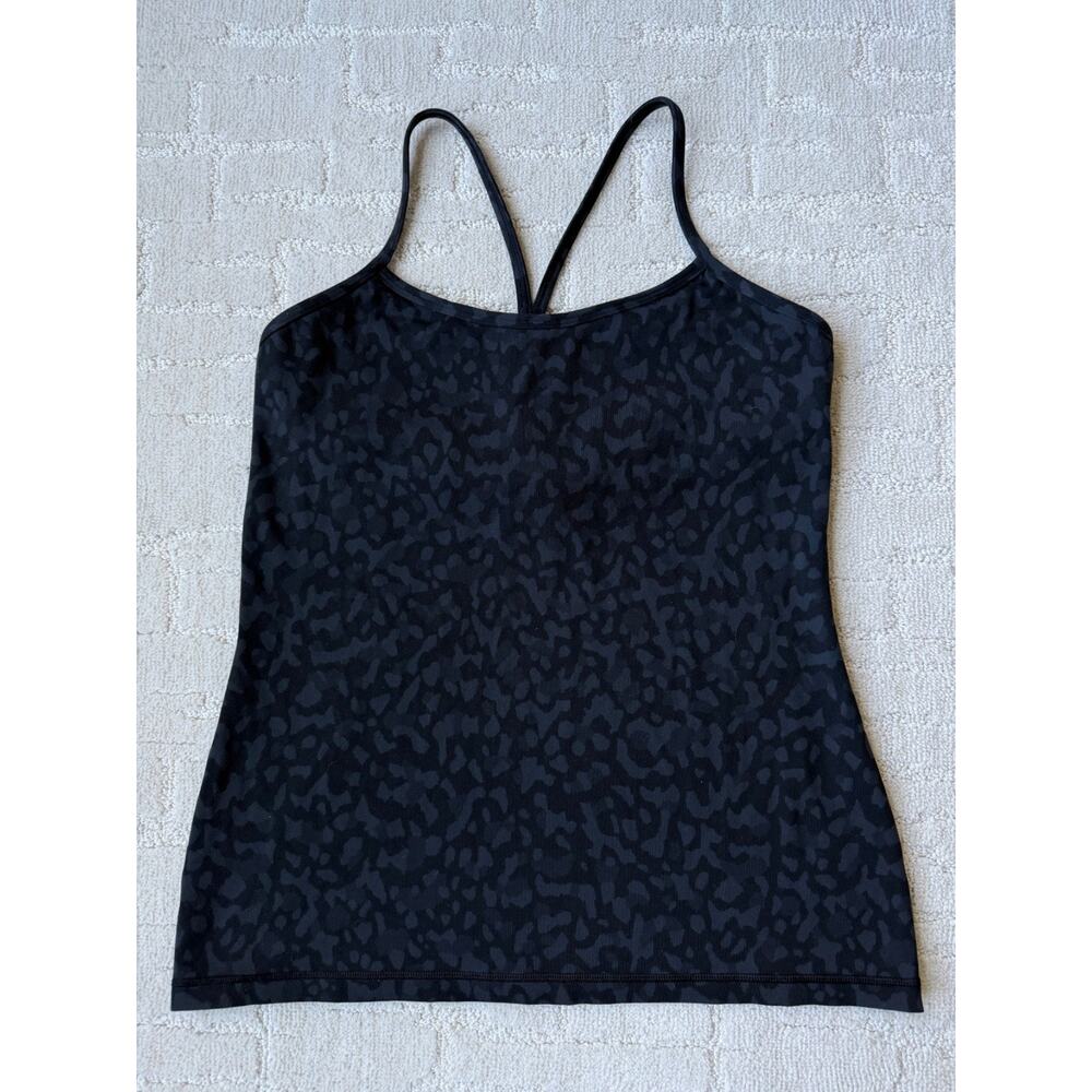 Lululemon Power Y Tank Camo Luon Womens Built In Bra Yoga Top WORN ONCE